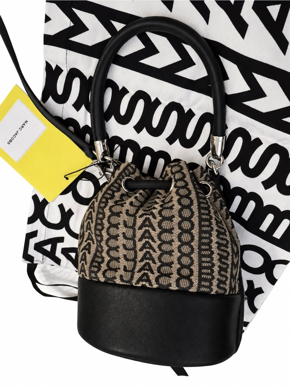 Mini Bucket Crossbody Bag in Black  and Brown - Picture 13 of 14